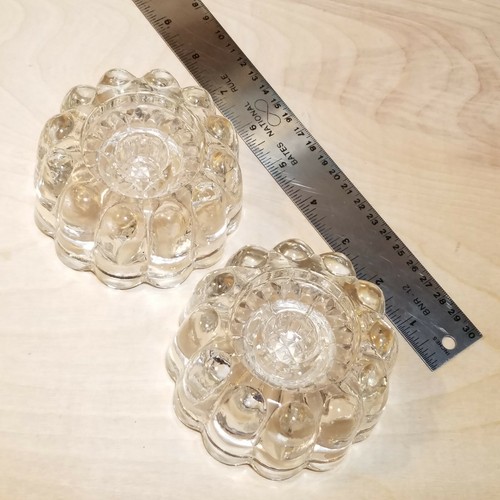 Gelatin Mold Shaped Candle Holders Clear Glass Swanky Barn - Picture 3 of 12