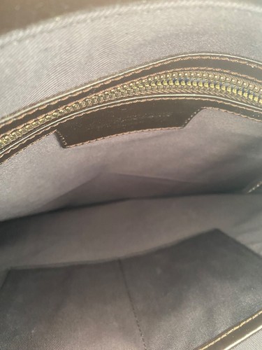 Borsa a tracolla Aquascutum in vera pelle a quadri - marrone scuro - grande - Foto 4 di 5
