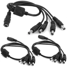 3-Pack DC 1 Female to 4 Male Way Output Power Splitter Cable Y Adapter for CC...