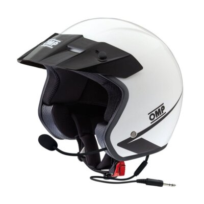 Open Face Helmet OMP Racing STAR-J Intercom white - size L