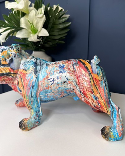 Vintage Stil rustikale Graffiti britische Bulldogge Ornament | Trendige Wohndeko - Bild 3 von 5