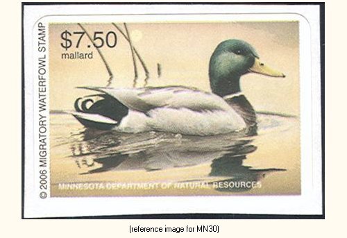 D2K Minnesota Duck Stamp 2006 $7.50 s/adh w/backg - Picture 1 of 1