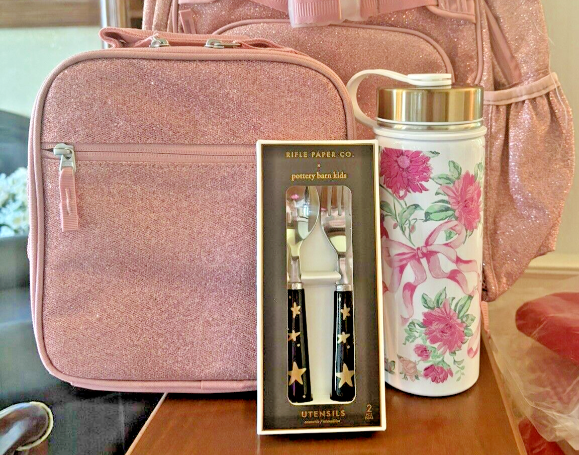 PONY Porta pranzo scuola ceramica fienile glitter borsa viaggio fiore cuore acqua bambina grande.