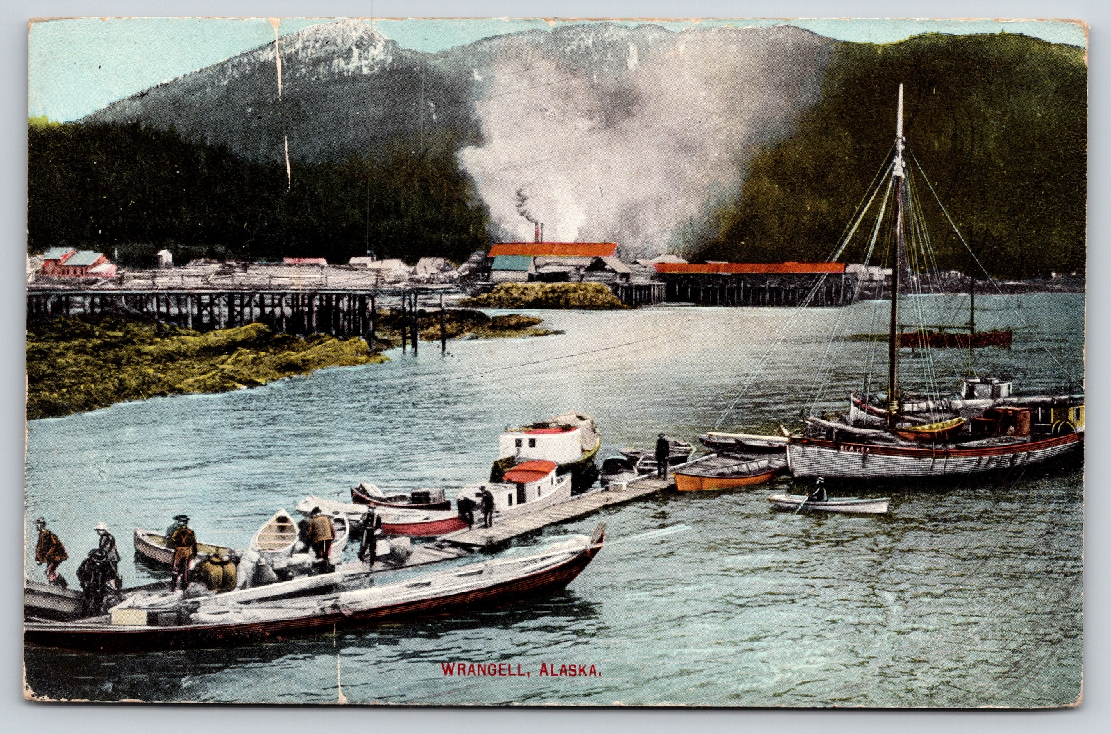 Wrangell AlaskaFishing Boats on RiverDocksc1910 Postcard eBay