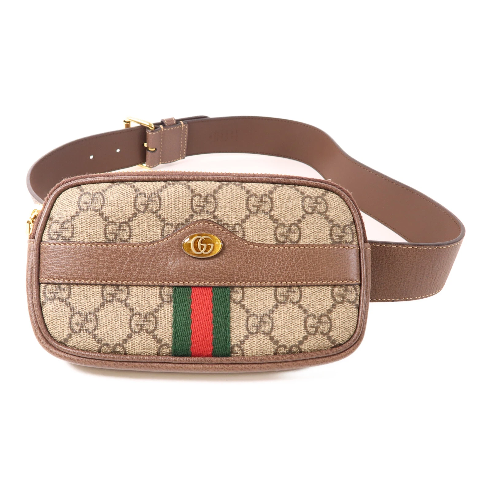GUCCI GG Ophidia borsa da cintura rivestita in tela marrone 519308