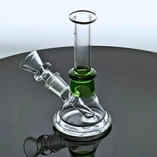 Tiny Mini Pocket Bong - 3" Tall, Fun Gift for Friend, Comes w Slide Bowl - Green