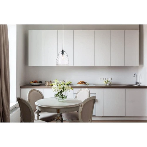 Living District Gibson 1-Light Metal & Glass Pendant in Black/Clear - Picture 2 of 13