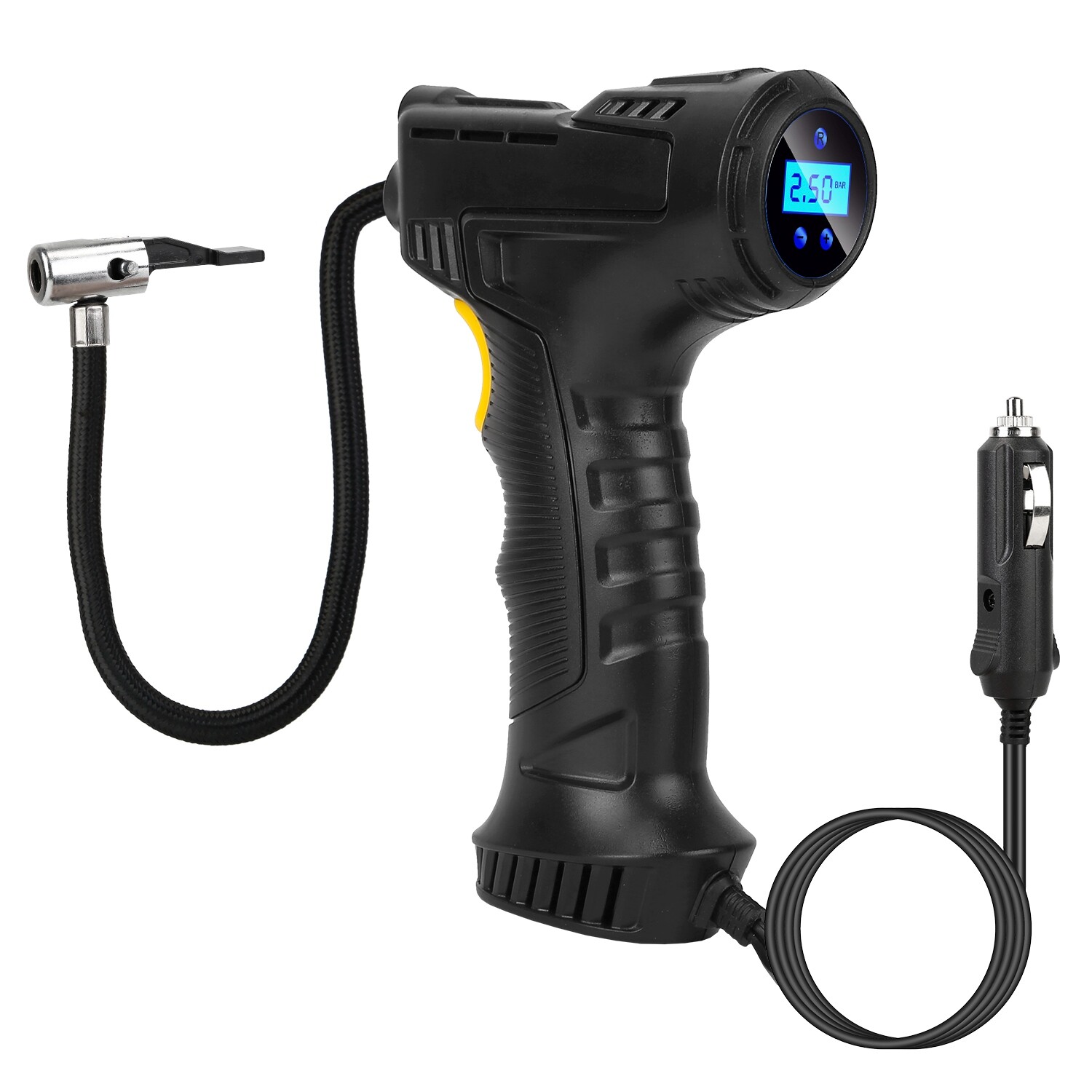 150PSI Digital Handheld Car Air Pump Tire Inflator Compressor Pressure Gauge