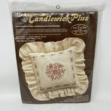 Candlewick Plus Rose Enchantment Pillow Kit Floral Embroidery 14 Inches 0557