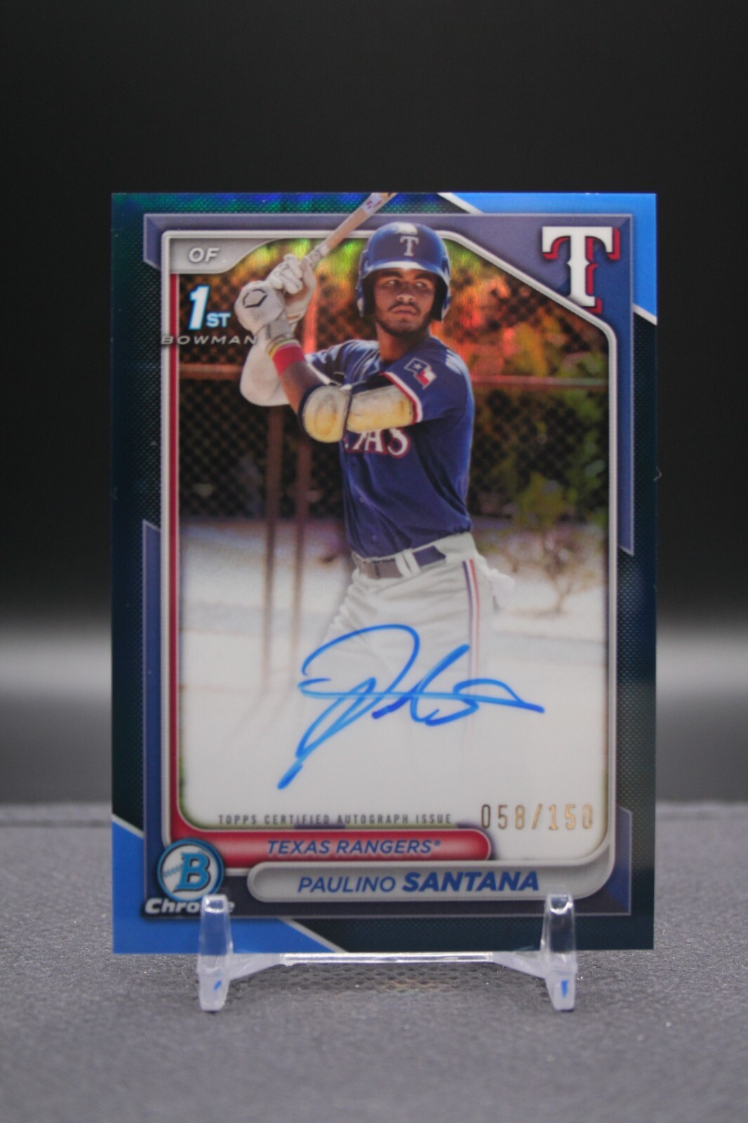 2024 Bowman Chrome | Paulino Santana | 1st Bowman Blue Refractor Auto /150