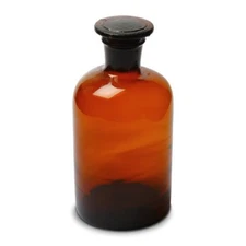 Karter Scientific Reagent Bottle, Amber, 500mL, Narrow Mouth w/Stopper - single