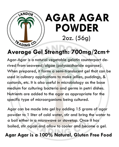 Agar Agar Pulver 2oz (56 Gramm) - Durchschnittliche Gelstärke 700g/cm2 - Bild 4 von 9