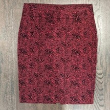 EUC RW Co Burgundy Floral Pencil Skirt
