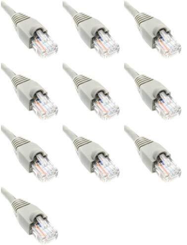 100 Feet Cat6 Ethernet Network Patch Cables Gray RJ45 m/m (10 Pack)
