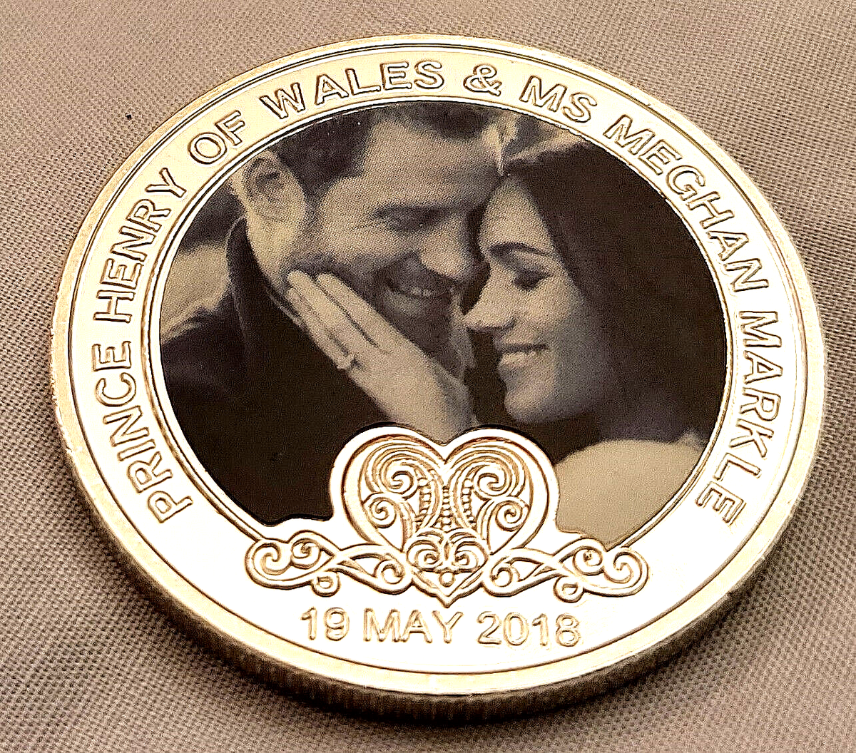 Prince Harry Meghan Markle Silver Medal Coin Queen Elizabeth II