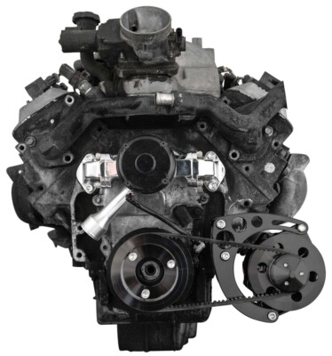 Chevy 8100 V-Belt System Alternator Only Electric Water Pump EWP L18 Black