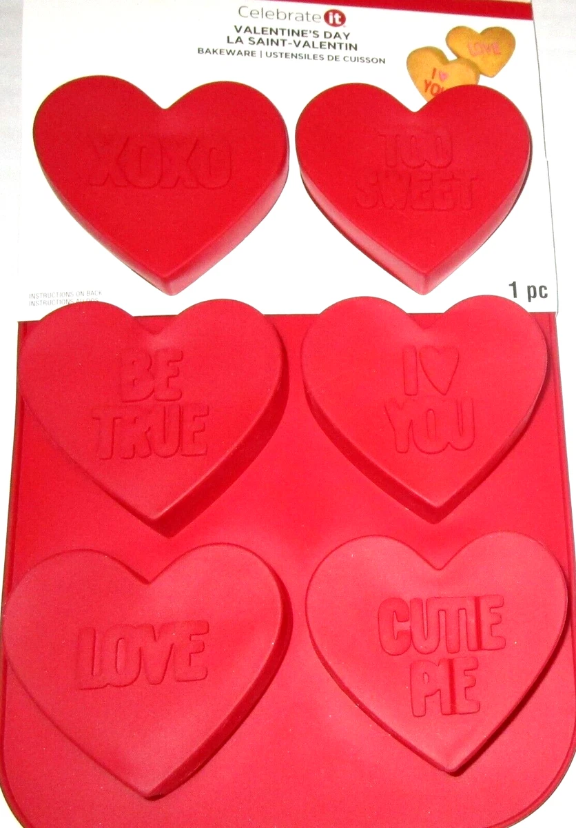 Candy Hearts Mold, Conversation Heart Candy Mold, Silicone Heart Mold