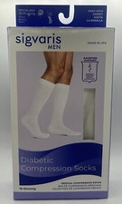 Sigvaris Men Diabetic Compression Socks  ML  WHITE  1 PAIR TTL  READ