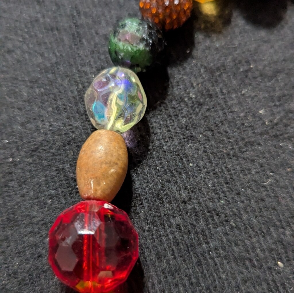 Chunky Multicolor Rainbow Beaded Statement Neckla… - image 2