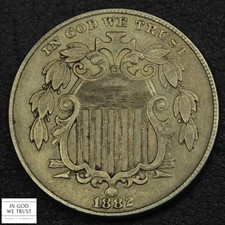 1882 Shield Nickel 5C (Gorgeous Higher-Grade Type Coin!)