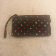 Vera Bradley Polka Dot Wristlet Wallet Quilted Zip 