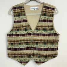 Vintage 90s Paul Harris Design Embroidered Cottagecore Vest M