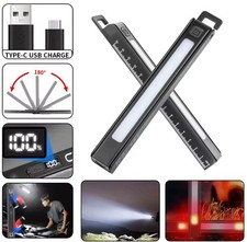 Mini USB Rechargeable LED Torch Pocket Pen Clip Work Light Magnetic Waterproof