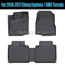 For 2010-2017 Chevy Equinox / GMC Terrain TPE Front & Rear Floor Mats Liners Set