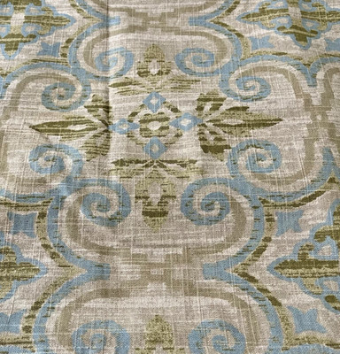 Siscovers 2 Queen Pillow Shams Linen Upholstery Watery Blue Green Coastal Boho