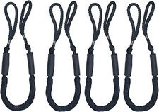 Bungee Dock Line Mooring Rope Boat 4ft Black 4 Pack Tie Downs Docking Cords Bass