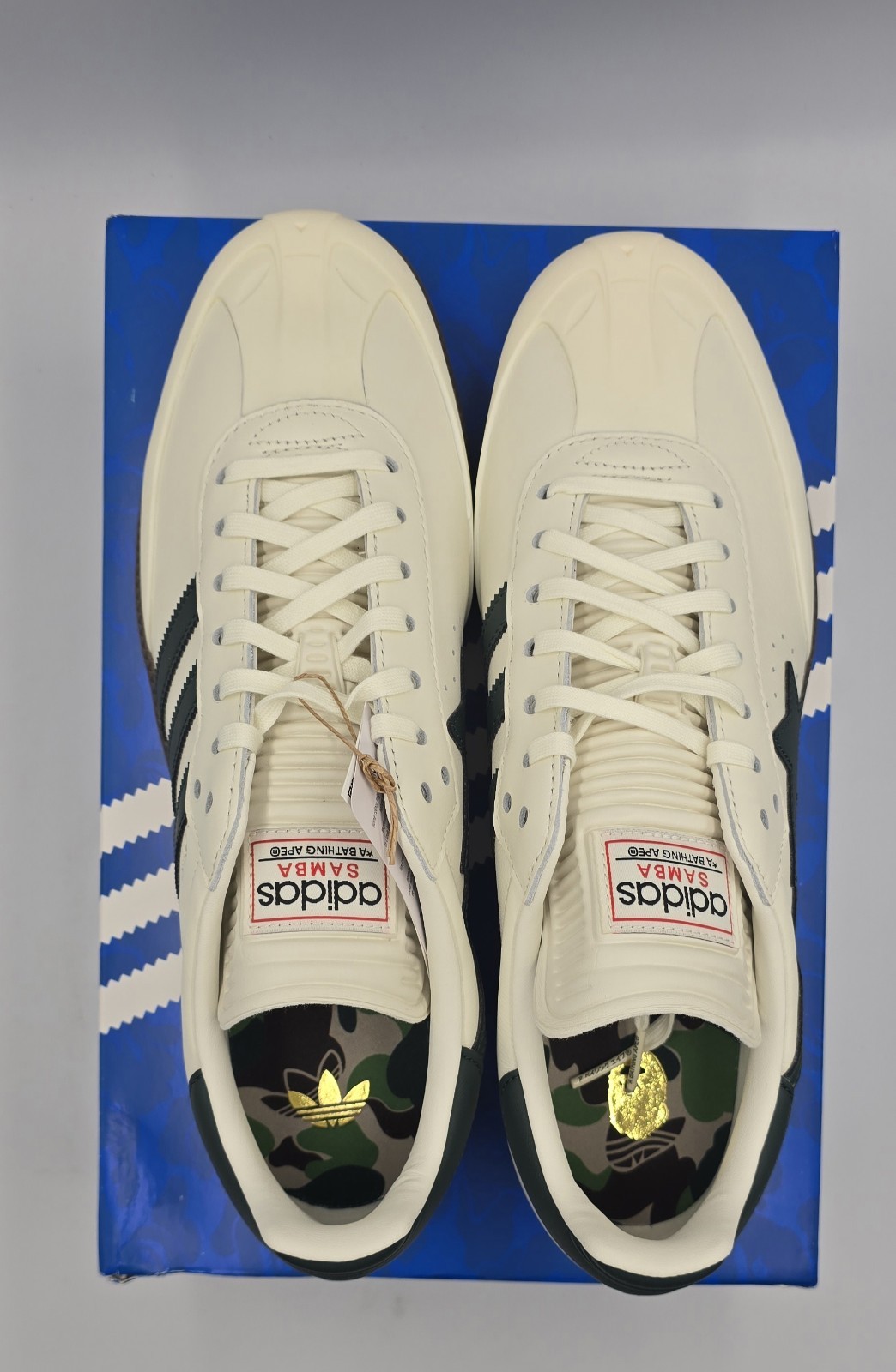 BAPE x adidas Samba World Cup Pack Men's Size 13 Off White Shagrn Gum4 KJ8852 thumbnail 8