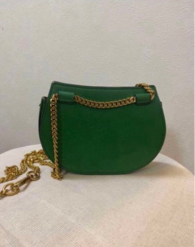 Chloé Nile Mini Handtasche grün Schultertasche Leder gold Kette gebraucht aus Japan - Bild 2 von 12
