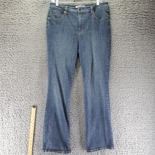 Chicos Jeans Womens Size 1.5 US 10 Blue Platinum Bootcut Stretch Denim Read
