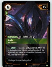 Azir - Ascendant (Alternate Art) 050A/221 Spiritforged Riftbound Foil NM — live eBay listing