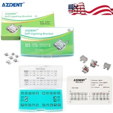 AZDENT Dental Ortho MINI Self-Ligating Brackets Brace 0.022"-Roth/ MBT Hooks 345