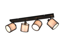BURTON Deckenleuchte/-strahler 4-flg. Textilschirm Schwarz/Weiß E14 Trio Lampen