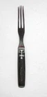 Antique Civil War Era 3 Tine Fork • Wood Handle Pewter Inlay Steel 7"