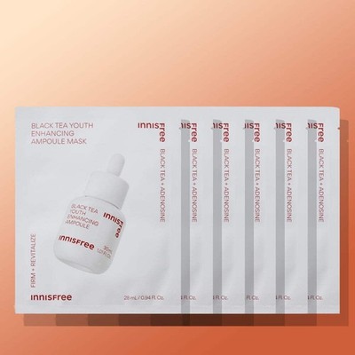 Innisfree Black Tea Youth Enhancing Ampoule Mask 28ml (6 sheets)