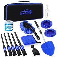 Windshield Cleaner Tool, 15Pcs Car Interior Detailing Kit, Car Cleaning Kit I...