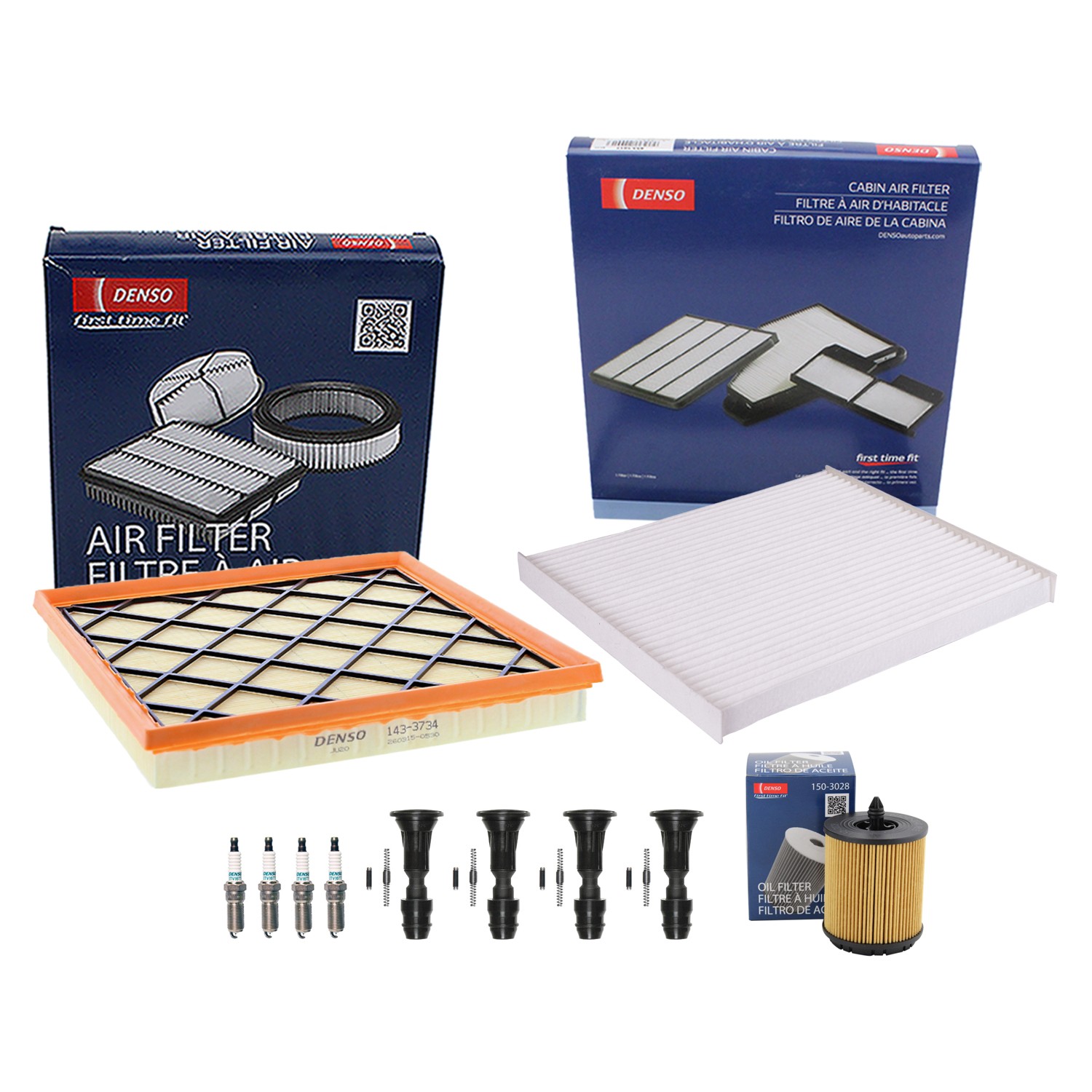 Denso Tune Up Kit 4 Spark Plugs  Boots Kit for Chevrolet Equinox GMC Terrain L4