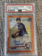 2020 Bowman Chrome Prospect Autographs Ricky Vanasco Orange 11/25 PSA 9 Rookie