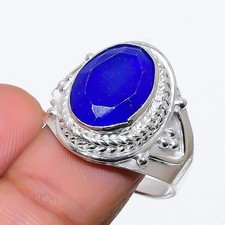 Blue Onyx Gemstone Handmade 925 Sterling Silver Jewelry All Size Ring For Gift