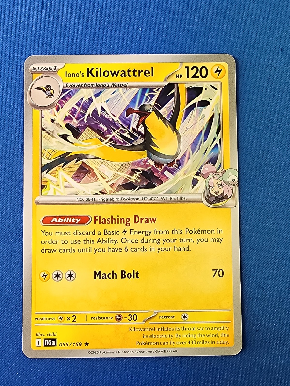 Pokemon - Iono's Kilowattrel - Rare SV09: Journey Together 055/159 LP