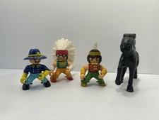 Playmates Western Frontier Fort Poseable Play People  Horse 1997 Lot of 4