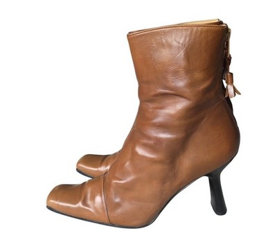 Vintage Y2K Mezlan Brown Leather Healed Boots Square Toe Made In Spain Size 7