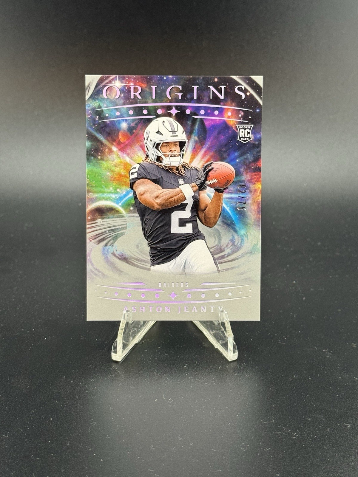 2025 Panini Origins Football Ashton Jeanty Silver Jersey Number Match /75 #139