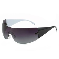 Trendy Y2K Sunglasses for Women Men Rimless Wrap-Around Sunglasses Futuristic O