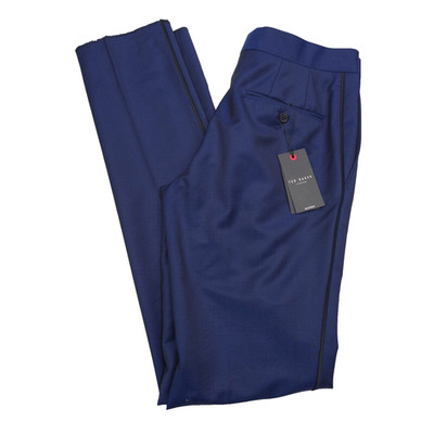 Ted Baker Josh Tuxedo Suit Pants Mens Size 40R Wool Navy Blue Formal Evening