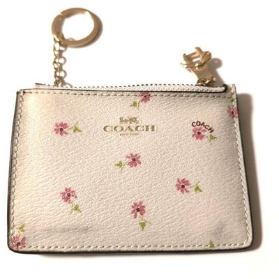 Coach key ring pass case small pattern un