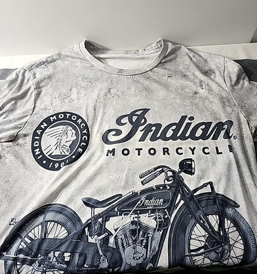 Indian Motorcycle Men's Gray Logo Graphic Print Short Sleeve T